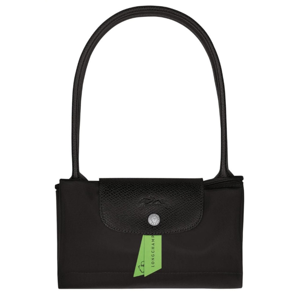 Сумка Longchamp Le Pliage Green  M Tote bag Black - Recycled canvas