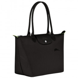 Сумка Longchamp Le Pliage Green  M Tote bag Black - Recycled canvas
