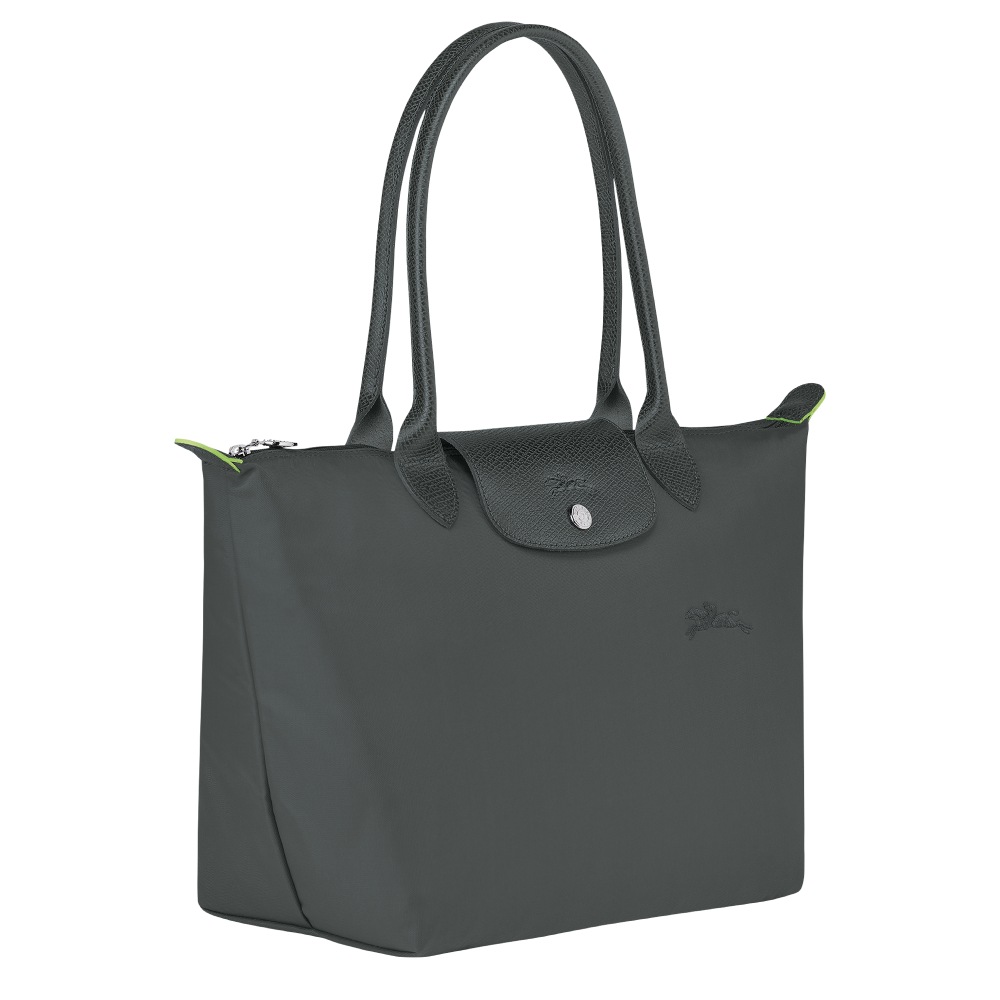 Сумка Longchamp Le Pliage Green  M Tote bag Graphite - Recycled canvas