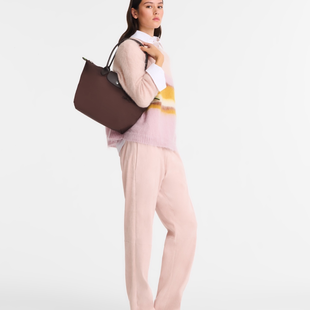 Сумка Longchamp Le Pliage Green  M Tote bag Mocha - Recycled canvas