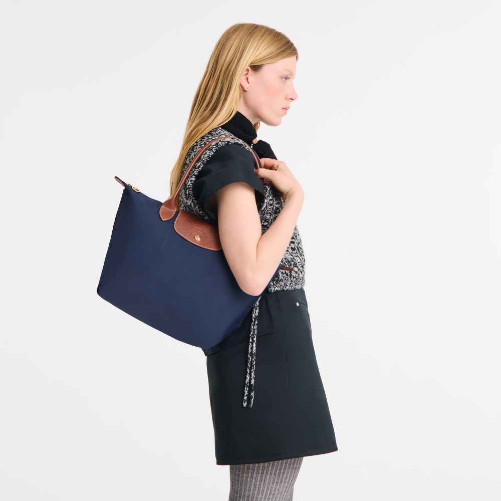 Сумка Longchamp Le Pliage Original M Tote bag Navy - Recycled canvas