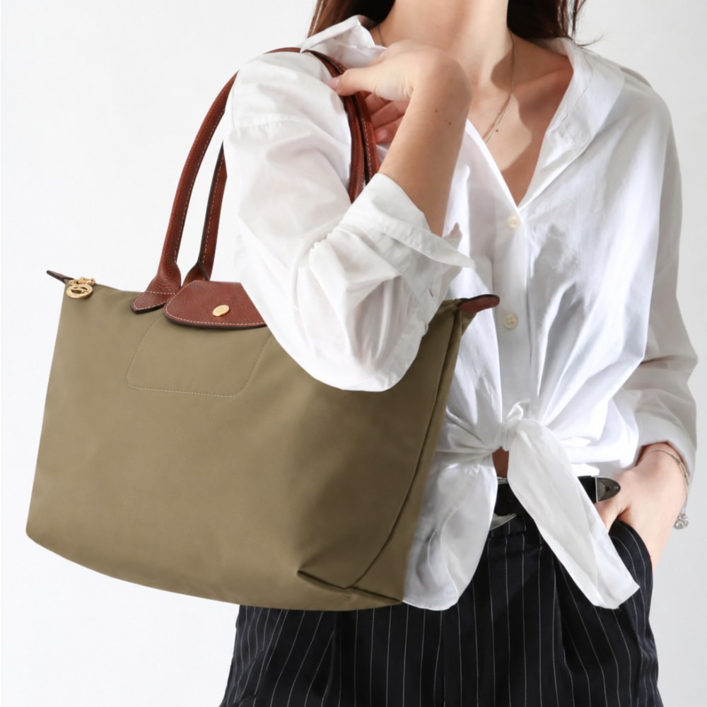Сумка Longchamp Le Pliage Green  M Tote bag Olive - Recycled canvas