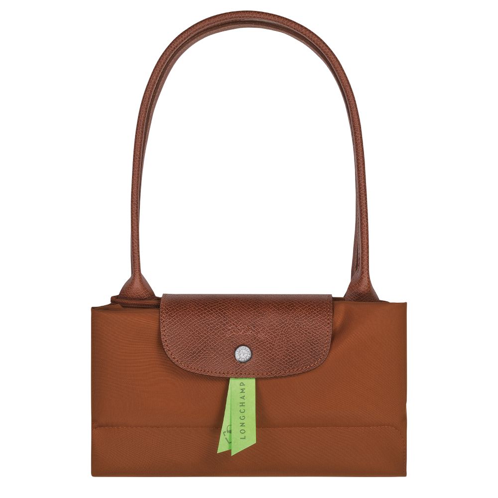 Сумка Longchamp Le Pliage Green L Tote bag Cognac - Recycled canvas