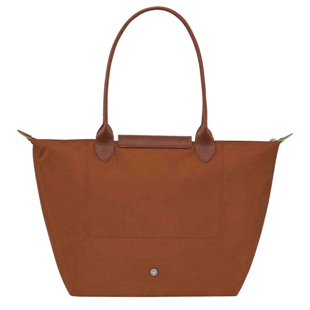 Сумка Longchamp Le Pliage Green L Tote bag Cognac - Recycled canvas