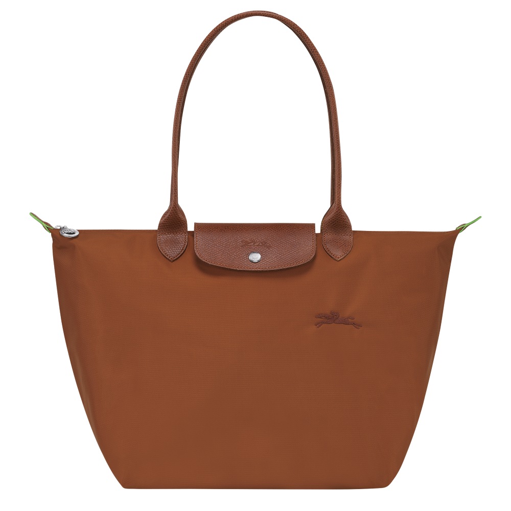 Сумка Longchamp Le Pliage Green L Tote bag Cognac - Recycled canvas
