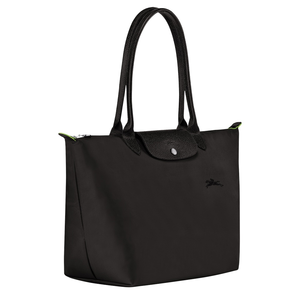Сумка Longchamp Le Pliage Green L Tote bag Black - Recycled canvas