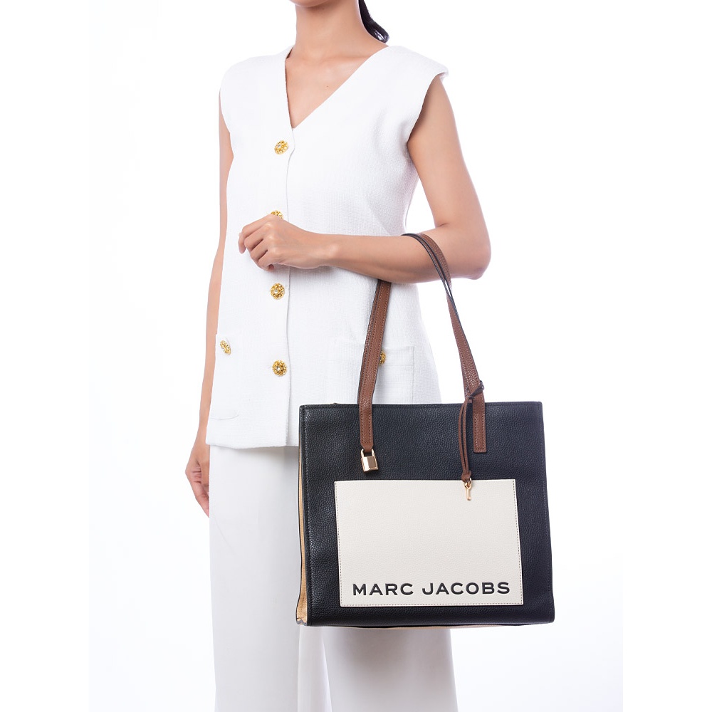 СУМКА MARC JACOBS THE LEATHER GRIND COLORBLOCK MEDIUM TOTE BLACK/MULTI