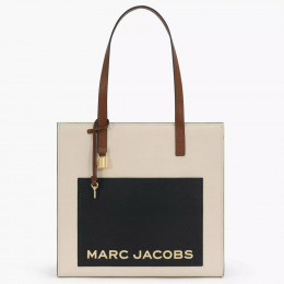 СУМКА MARC JACOBS THE LEATHER GRIND COLORBLOCK MEDIUM TOTE MARSHMALLOW MULTI