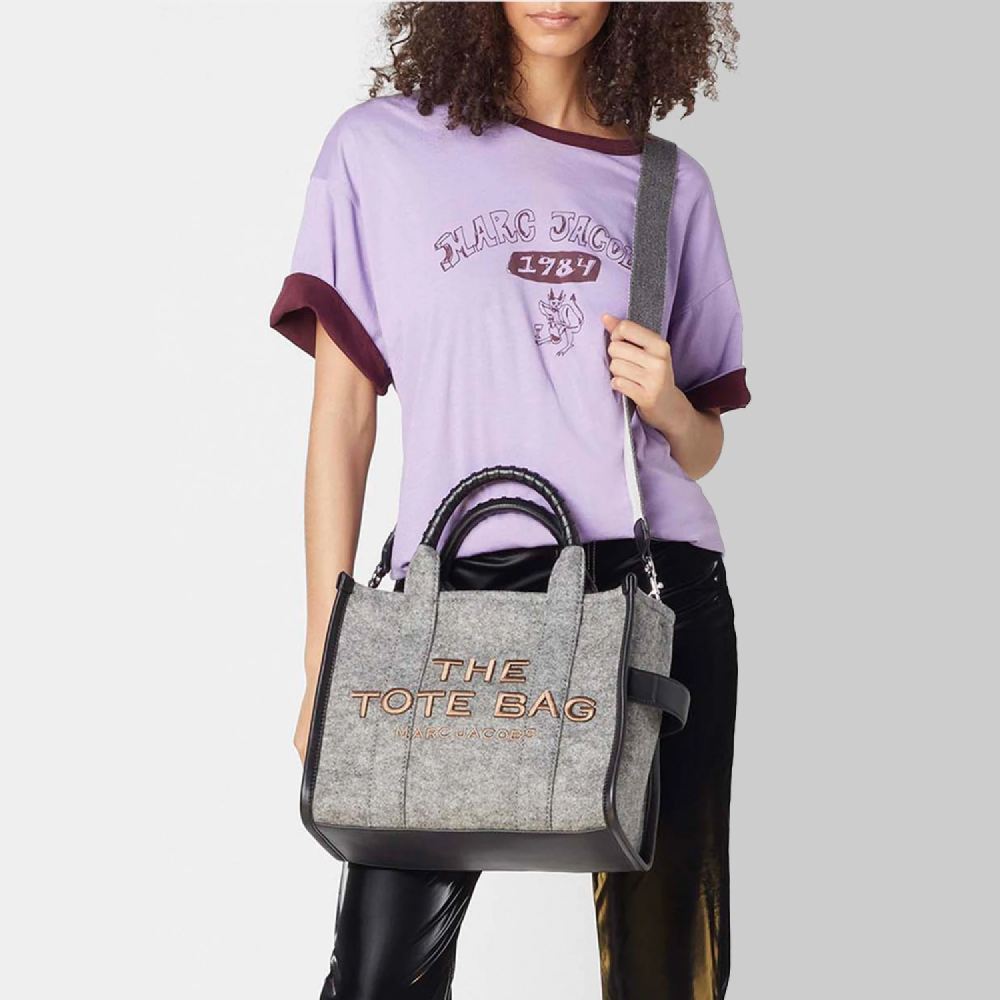 СУМКА MARC JACOBS  THE FELT FLANNEL MEDIUM TOTE BAG HEATHER GREY