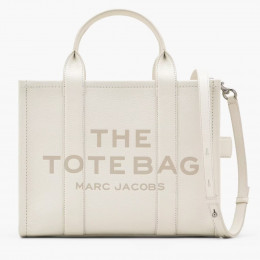 СУМКА MARC JACOBS THE LEATHER MEDIUM TOTE BAG COTTON/SILVER