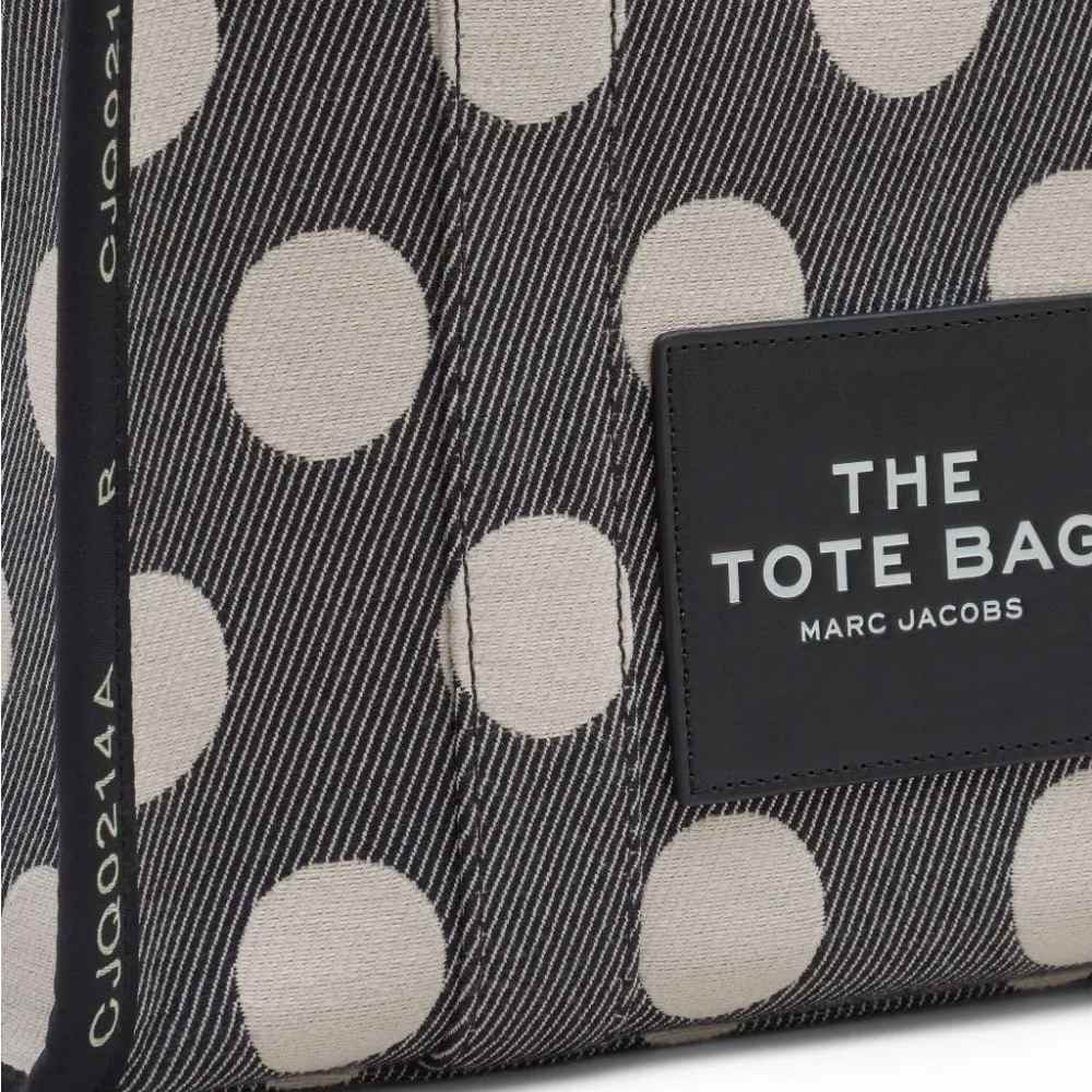 СУМКА MARC JACOBS THE SPOTS JACQUARD MEDIUM TOTE BAG BLACK/IVORY