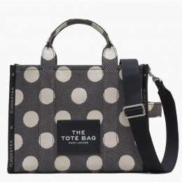 СУМКА MARC JACOBS THE SPOTS JACQUARD MEDIUM TOTE BAG BLACK/IVORY