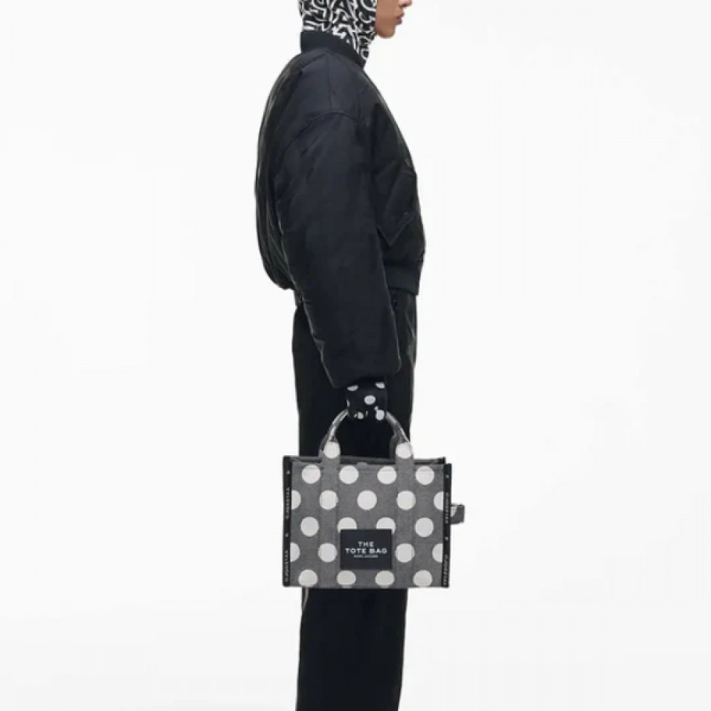 СУМКА MARC JACOBS THE JACQUARD SMALL TOTE BAG BLACK/IVORY