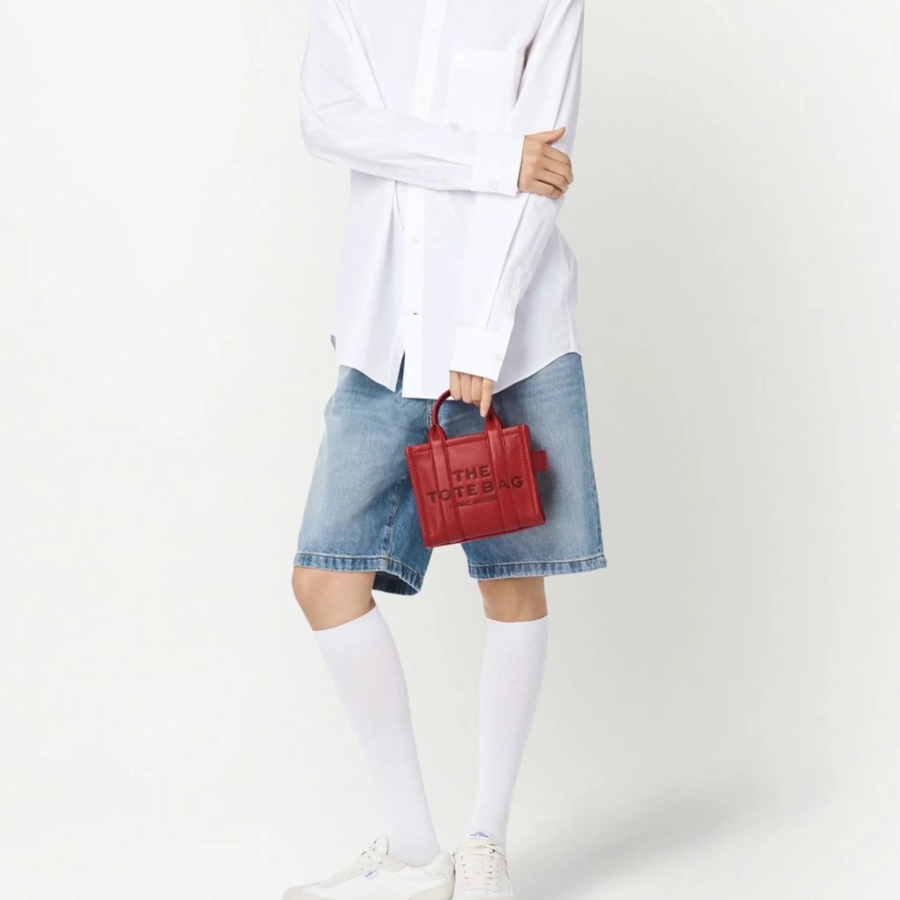 СУМКА MARC JACOBS THE LEATHER MINI TOTE BAG TRUE RED