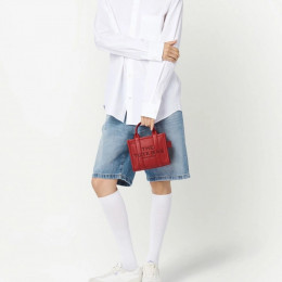 СУМКА MARC JACOBS THE LEATHER MINI TOTE BAG TRUE RED