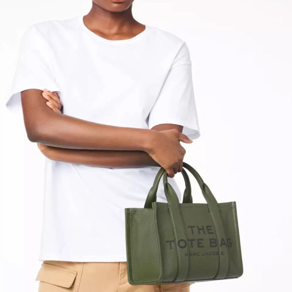 СУМКА MARC JACOBS THE LEATHER SMALL TOTE BAG BRONZE GREEN