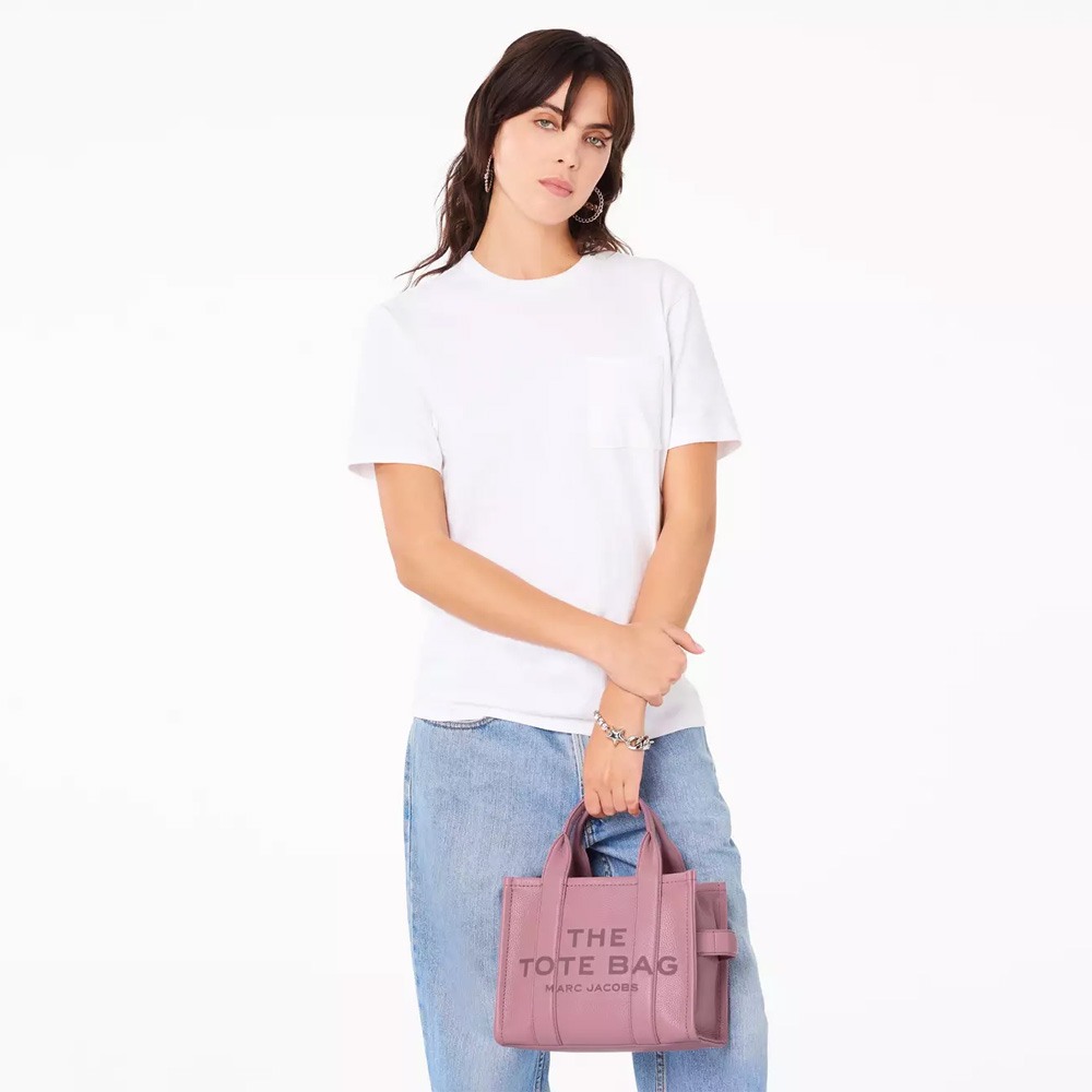 СУМКА MARC JACOBS THE LEATHER SMALL TOTE BAG LILAS