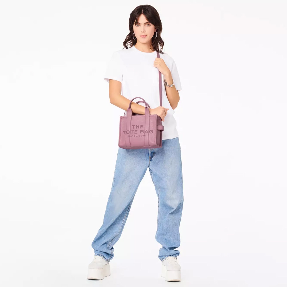 СУМКА MARC JACOBS THE LEATHER SMALL TOTE BAG LILAS
