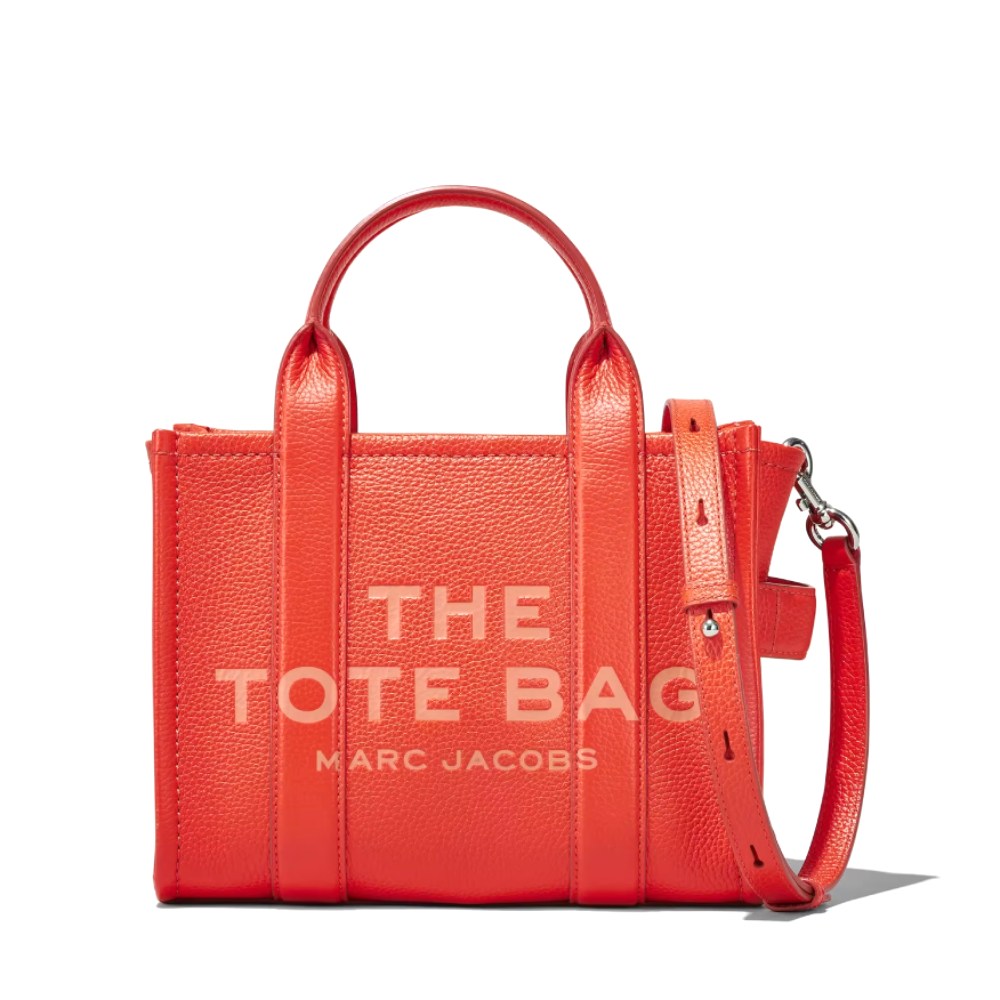 СУМКА MARC JACOBS THE LEATHER SMALL TOTE BAG  ELECTRIC ORANGE