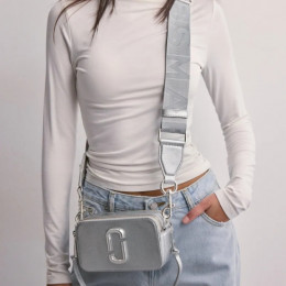 СУМКА MARC JACOBS THE METALLIC SNAPSHOT SILVER