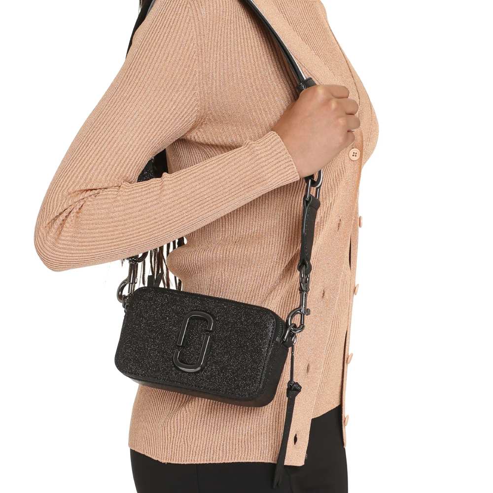 СУМКА MARC JACOBS SNAPSHOT  CROSSBODY BAG GLITTER BLACK