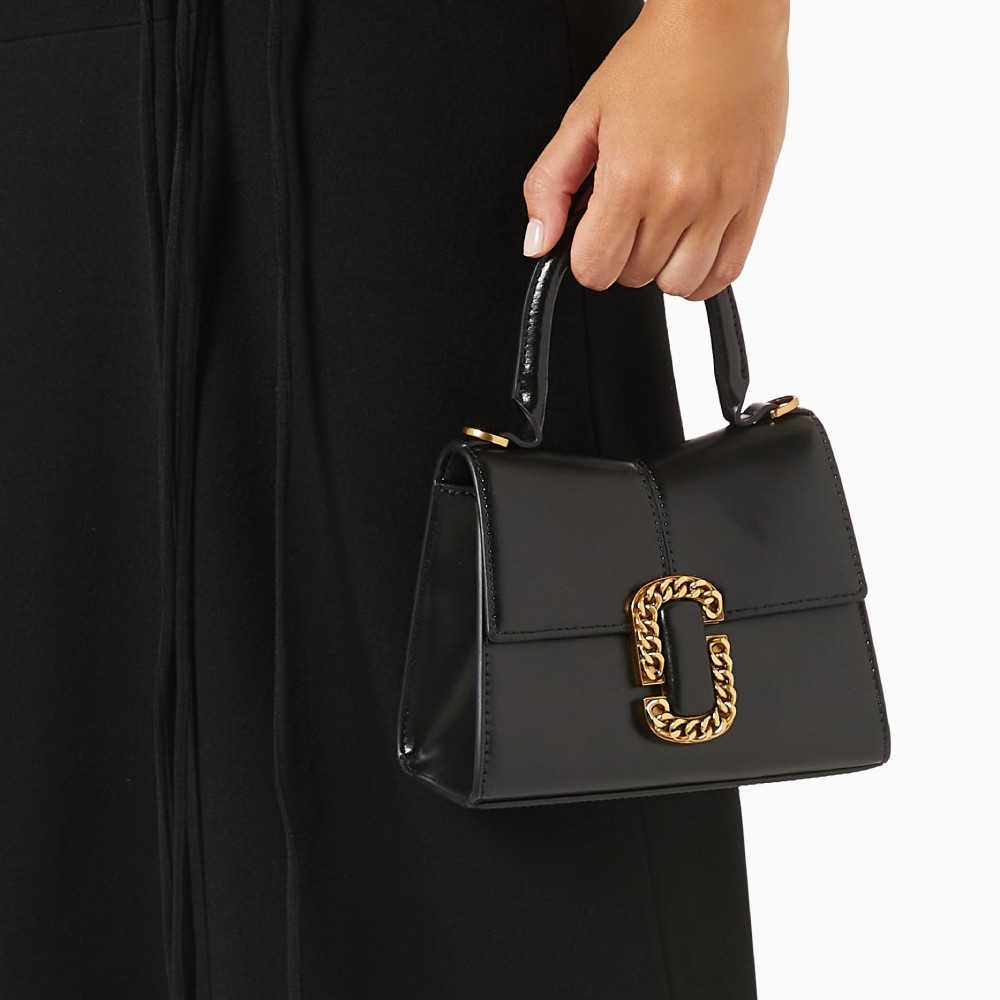 СУМКА MARC JACOBS THE ST. MARC MINI TOP HANDLE LEATHER BAG BLACK