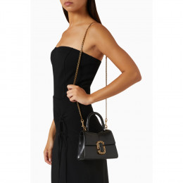 СУМКА MARC JACOBS THE ST. MARC MINI TOP HANDLE LEATHER BAG BLACK