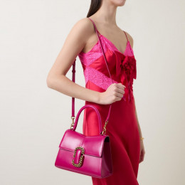 СУМКА MARC JACOBS THE ST. MARC SMALL TOP HANDLE LEATHER BAG LIPSTICK PINK
